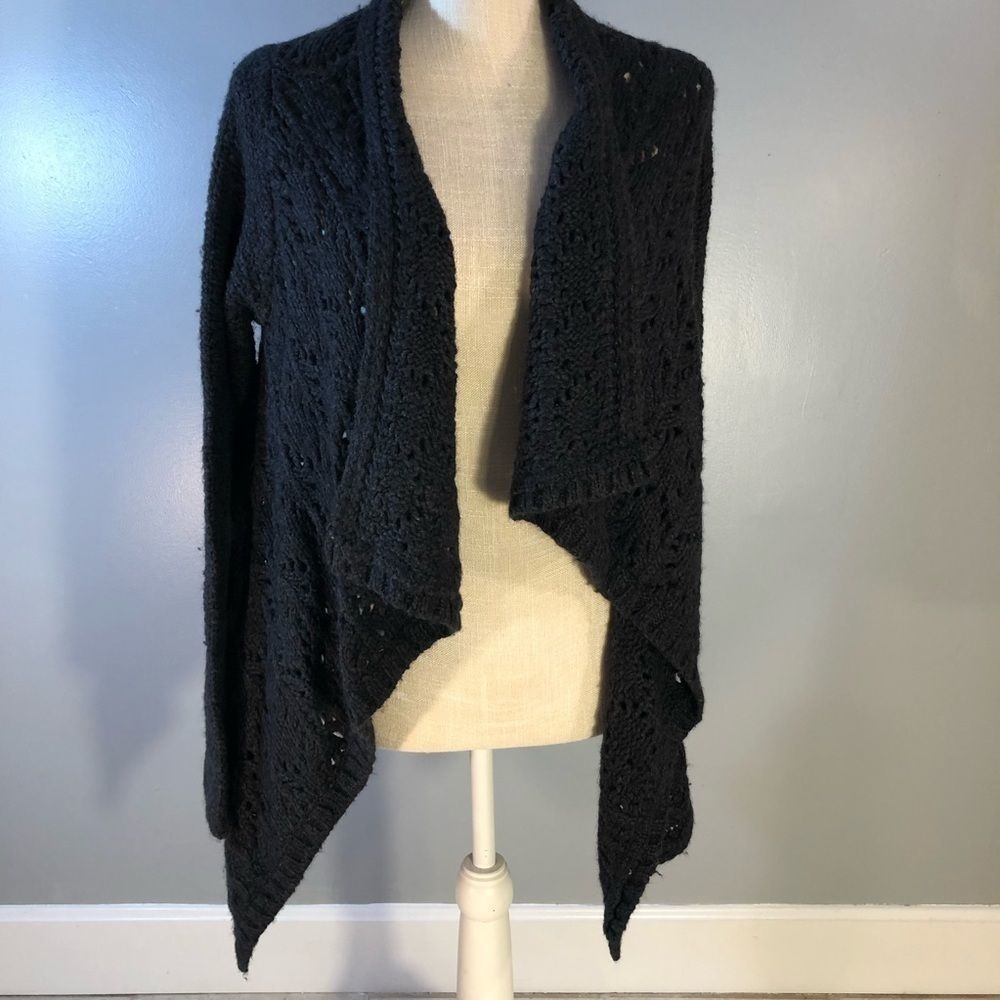 LOFT Black Open Cardigan with Shawl Collar Size Small NWT👍